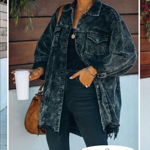 Vici NWOT distressed corduroy shacket